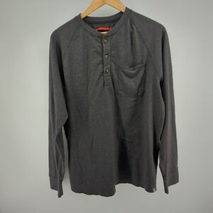 North‎ Face Shirt Mens XL Gray Long Sleeve Henley Outdoor Camping Hiking READ